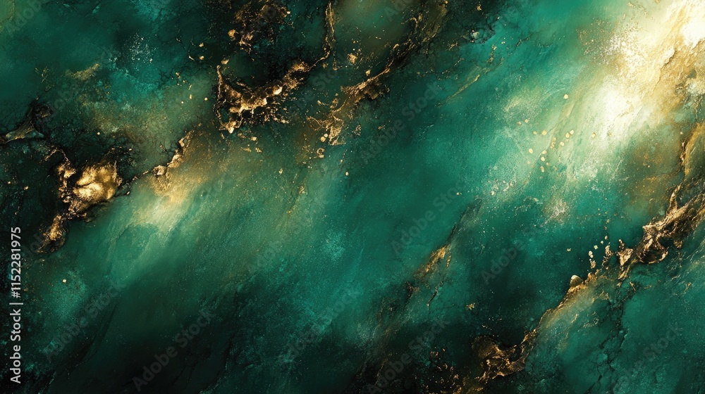 Obraz premium Smooth satin green backdrop with subtle metallic highlights, creating a sense of luxury.