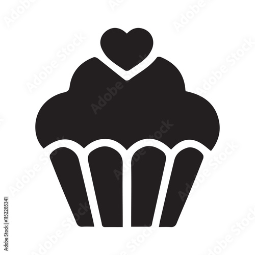 Cup cake silhouette vector illustration