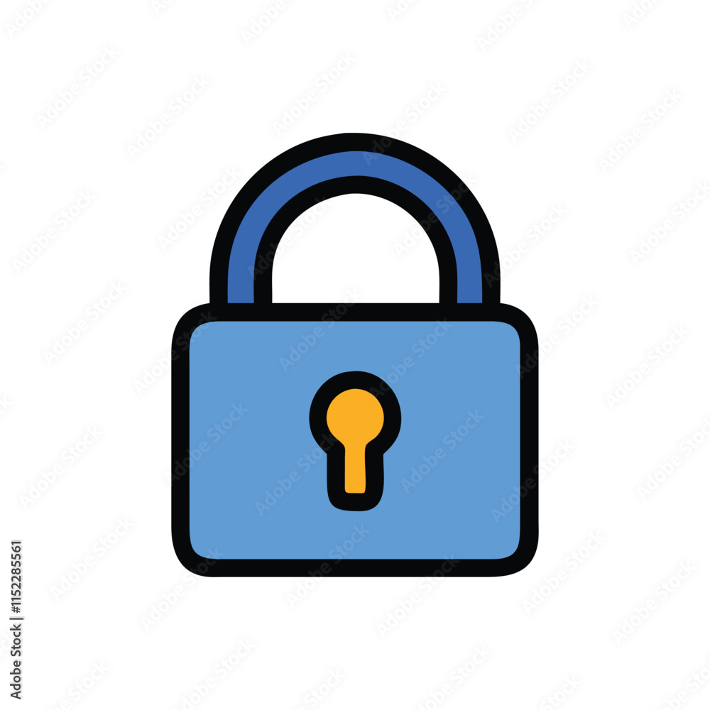 Secure Lock Icon Illustration Secure Lock Icon Illustration