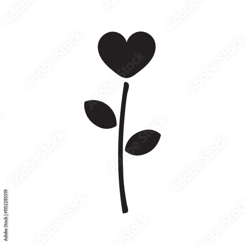 unique love rose vector illustration
