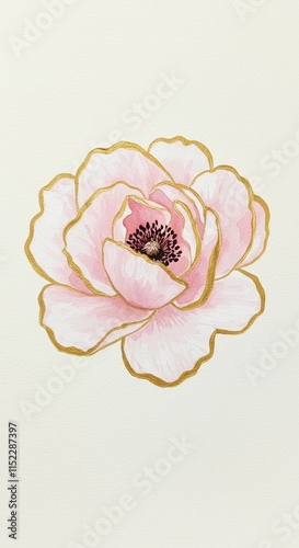 Luminous Watercolor Art of a Lone Flower