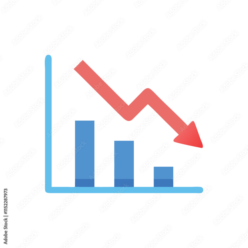 Stock Arrow Down Icon for Market Decline Stock Arrow Down Icon for Market Decline
