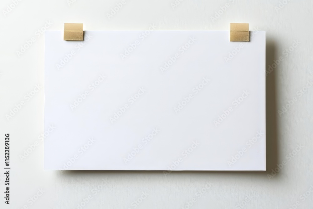 Blank Paper, White Background, Gold Clips, Notice, Memo, Announcement, Poster, Display, Information, Sheet Blank Paper, White Background, Gold Clips, Notice, Memo, Announcement, Poster, Display, Information, Sheet