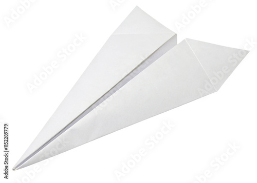 Paper plane isolated on transparent background. 