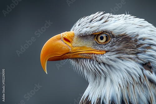 close-up portrait of a majestic and proud eagle2/3 profile, award-winning National Geographic style photo photo