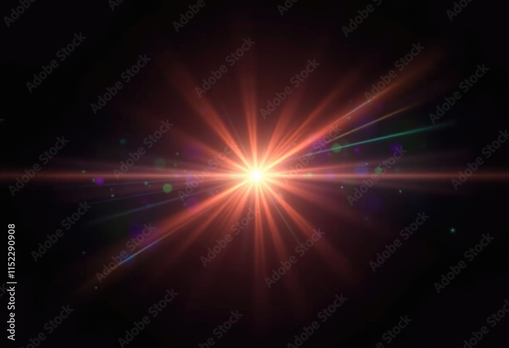A bright star with radiating light against a dark background. A bright star with radiating light against a dark background.