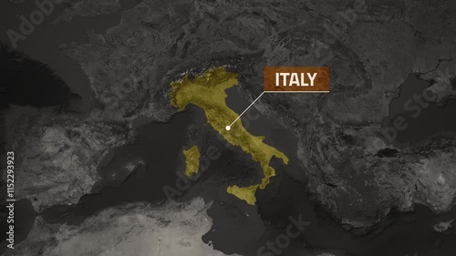 Italy VOX Style Map Animation in 4K UHD Featuring Landmarks and History