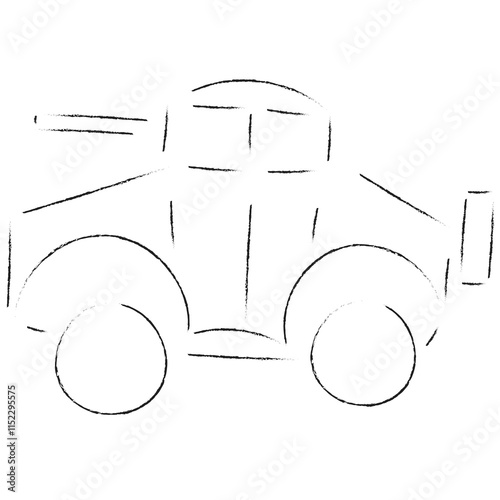 A sketch of an armored car.