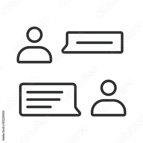 Chat helper, icon in line design. Chat helper, chatbot, messaging, communication, assistance, AI assistant, speech bubble on white background vector. Chat helper editable stroke icon