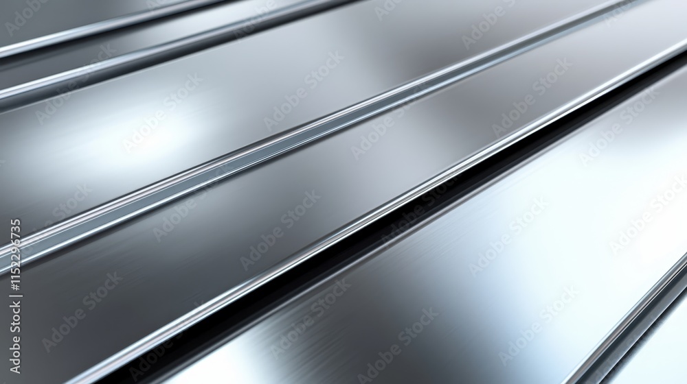 Close-up view of polished metal sheets with a reflective surface. Close-up view of polished metal sheets with a reflective surface.