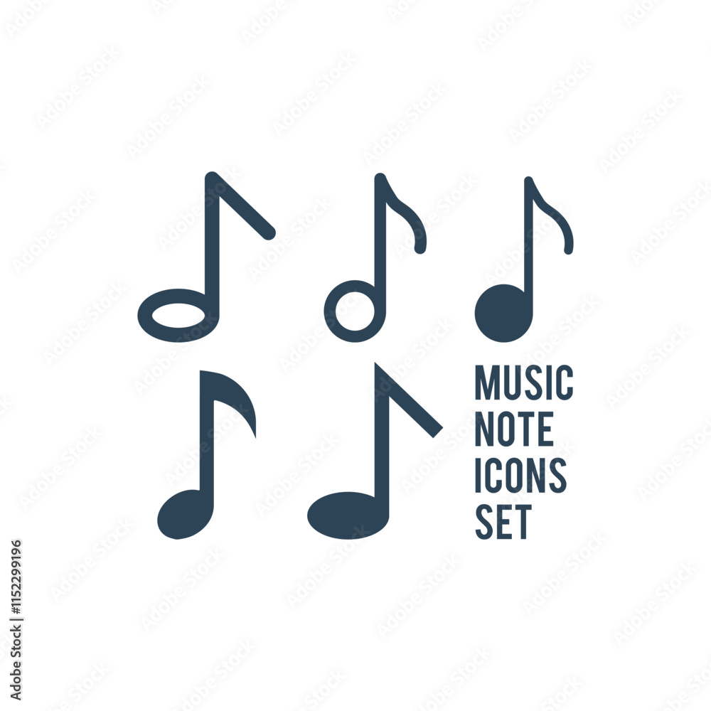 Music sing vector icons set logo template. Music sing vector icons set logo template.