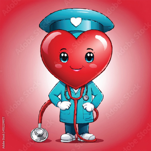Healthy Heart and Love Symbol: Vibrant Cardiac Conduction System Design with Pulsating Heart Shape and Stethoscope. Perfect for Celebrating Health, Romance, and Vitality A Beautiful, Abstract Art