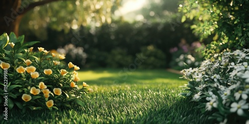 Serene Garden Pathway with Wildflowers