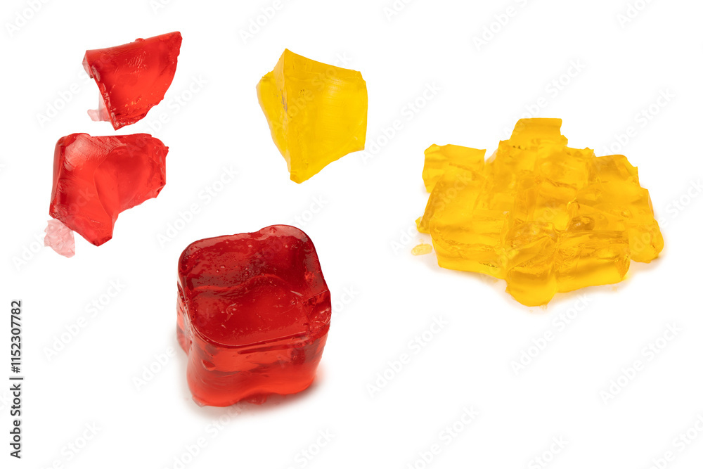 Sweet fruit jelly dessert isolated on a white background. Sweet fruit jelly dessert isolated on a white background.