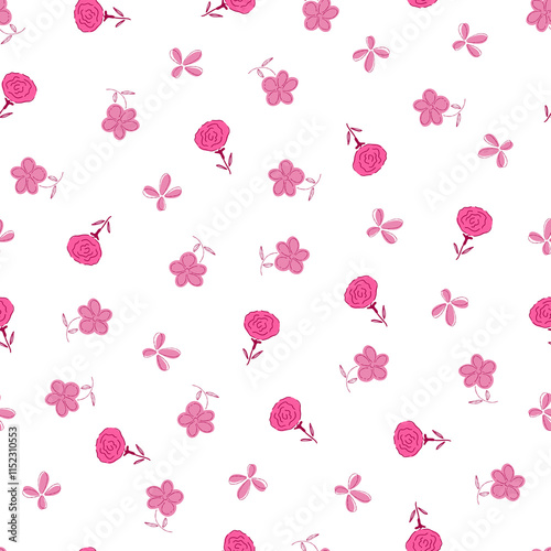 pink flower carnation seamless pattern. design for background, wallpaper, carpet, cloth, batik, textile, embroidery, sarong, interior decoration, floor, curtain, fabric print, ceramic