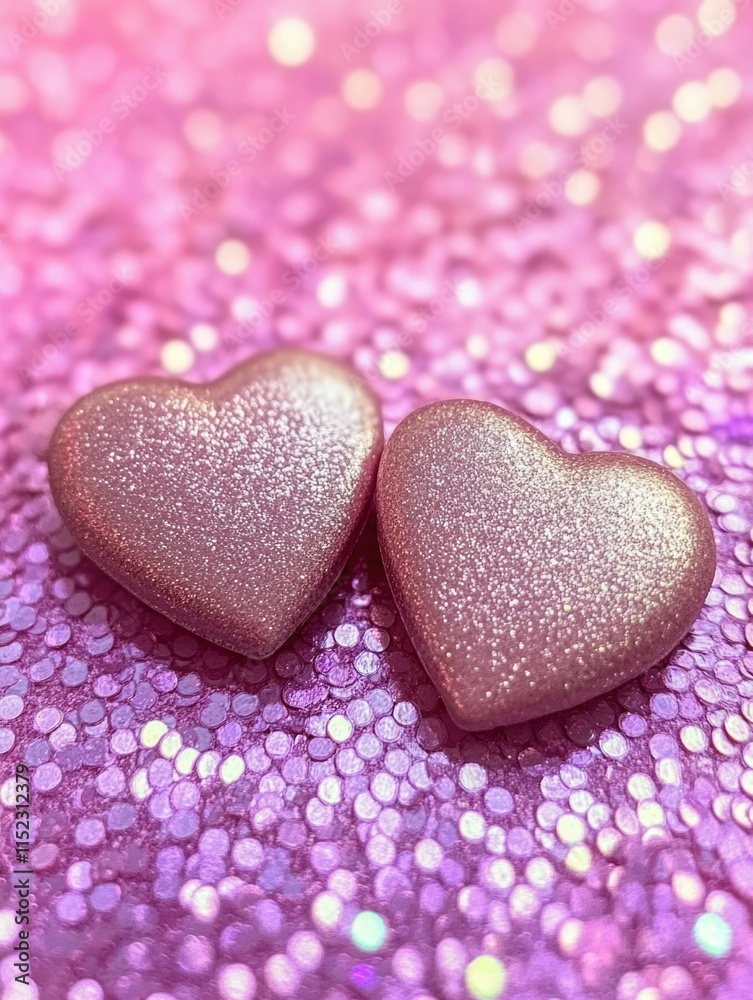 Obraz premium Heart-Shaped Chocolate Coated with Glitter