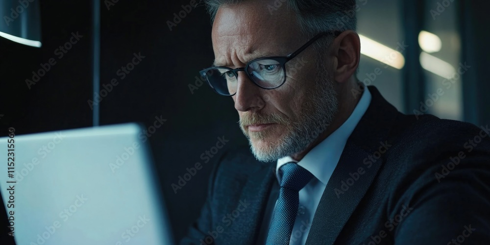 Businessman on Laptop at Desk