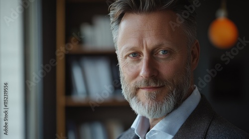 Bearded Man Posing for Portrait photo