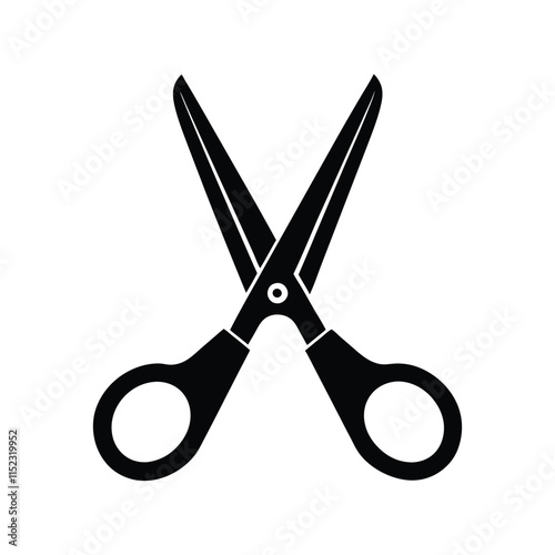 Minimalist Black Silhouette of Scissors - Bold Design