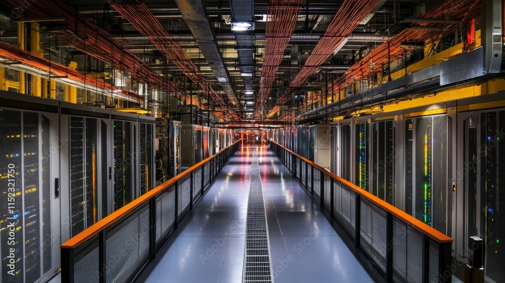 Data center operations high-tech facility infrastructure management industrial environment wide-angle view technology insights Data center operations high-tech facility infrastructure management industrial environment wide-angle view technology insights