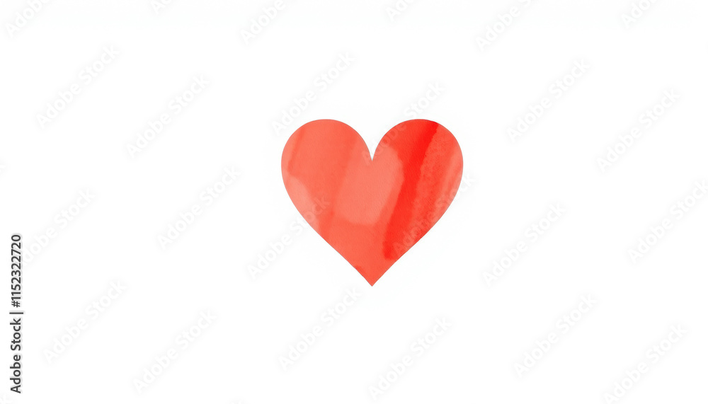 A simple yet elegant watercolor red heart illustration on a white background, symbolizing love and affection. Ideal for romantic and minimalist designs. A simple yet elegant watercolor red heart illustration on a white background, symbolizing love and affection. Ideal for romantic and minimalist designs.