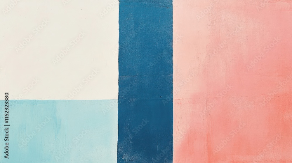 Fototapeta premium Abstract composition with blocks of soft colors and smooth textures.