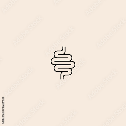 Intestines line icon flat vector design.
