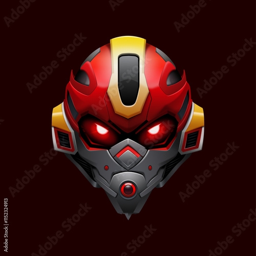 Vector modern transformer robot head mascot logo design