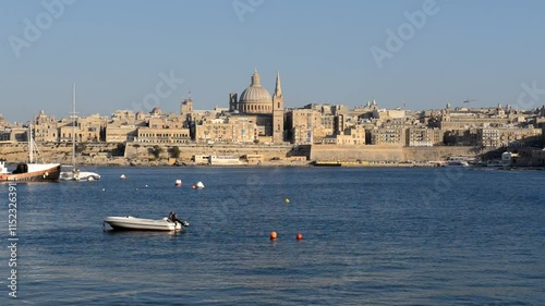 The view on Valletta in sunset, Sliema, Malta