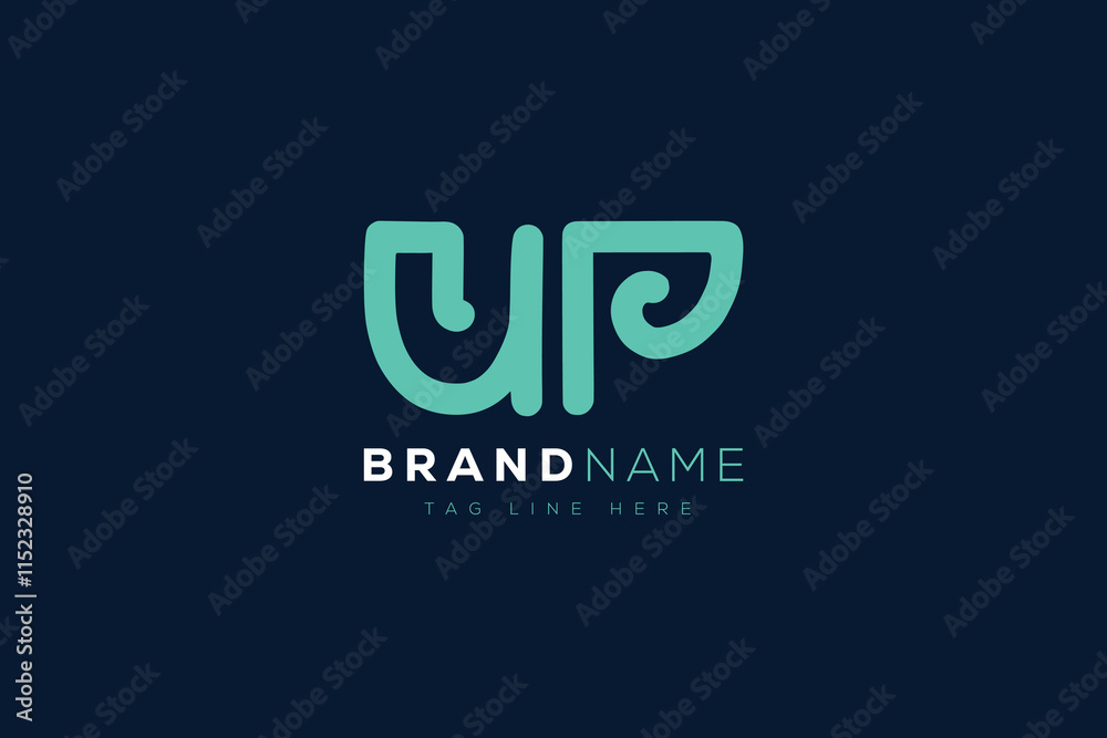 U and P logo design.  UP abstract Letters Logo Monogram. This logo design is the process of creating a visual symbol that represents a brand, company, or individual.