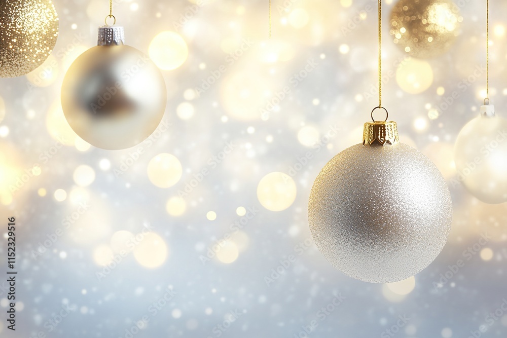A bright and minimal Christmas background with soft glowing golden bokeh lights floating delicately A bright and minimal Christmas background with soft glowing golden bokeh lights floating delicately