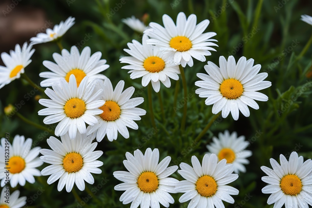 there are many white flowers with yellow centers in the garden there are many white flowers with yellow centers in the garden