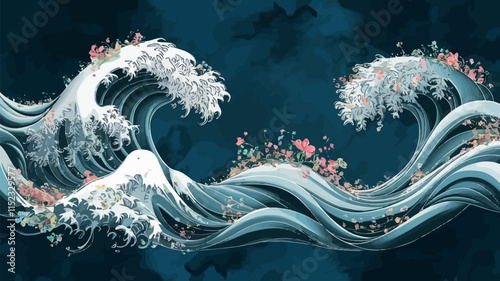 blooming tides petal drift wave garden inked blossoms flowing floral petal streams whispering waves floral currents ink ripple blooms
wave-kissed
