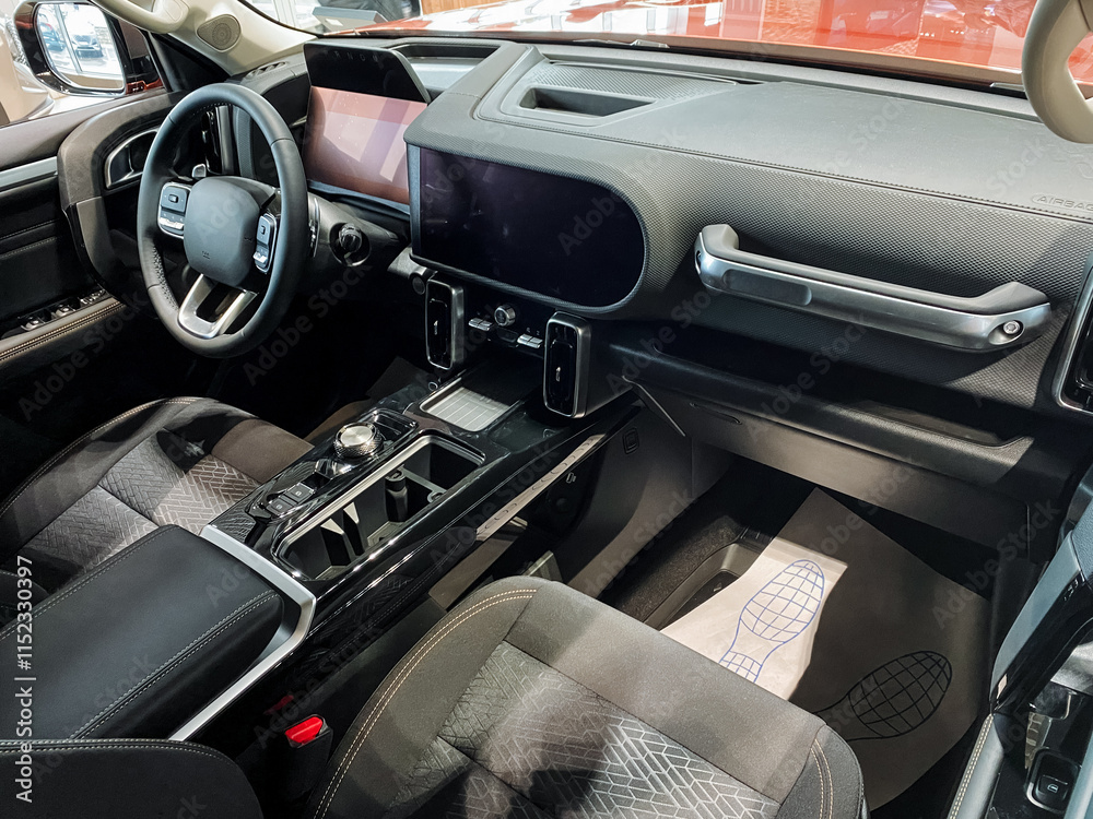 The interior of a car comprises several essential features, including ...