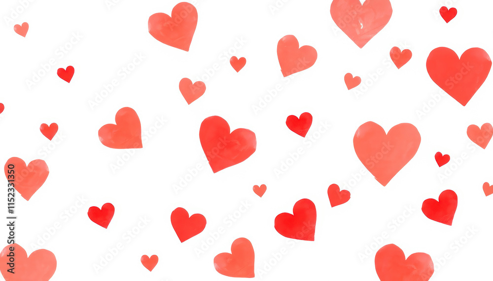 A simple and cute pattern of small red hearts scattered across a white background, symbolizing love and simplicity. Perfect for romantic designs and backgrounds. A simple and cute pattern of small red hearts scattered across a white background, symbolizing love and simplicity. Perfect for romantic designs and backgrounds.