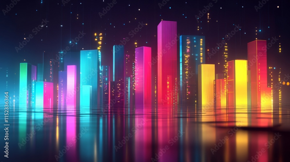 Vibrant City Lights at Night Vibrant City Lights at Night