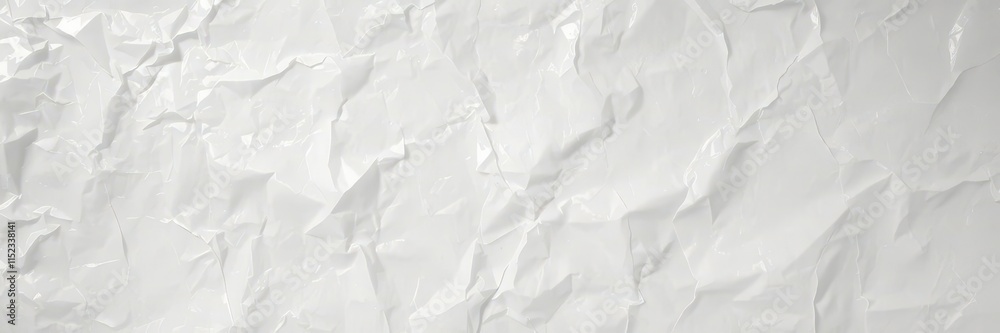 Crinkled, translucent white plastic film with subtle texture and light reflections, plastic sheet, wrinkles, polyethylene Crinkled, translucent white plastic film with subtle texture and light reflections, plastic sheet, wrinkles, polyethylene
