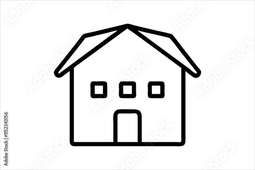 Simple monochrome house icon set