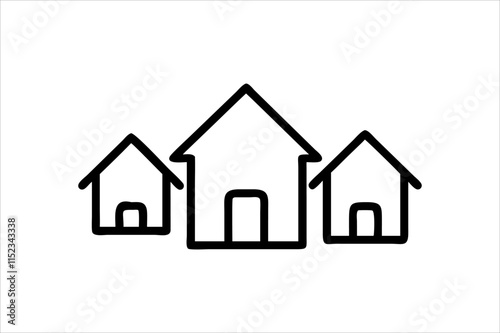 Simple monochrome house icon set