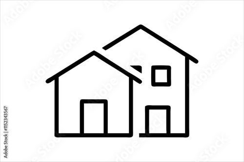 Simple monochrome house icon set