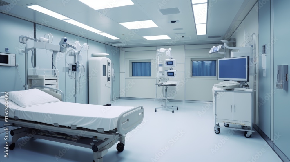 In the room , There is nothing in the department , Mainly White , Internal Department of Hospital , Simple , In the room , There is nothing in the department , Mainly White , Internal Department of Hospital , Simple ,