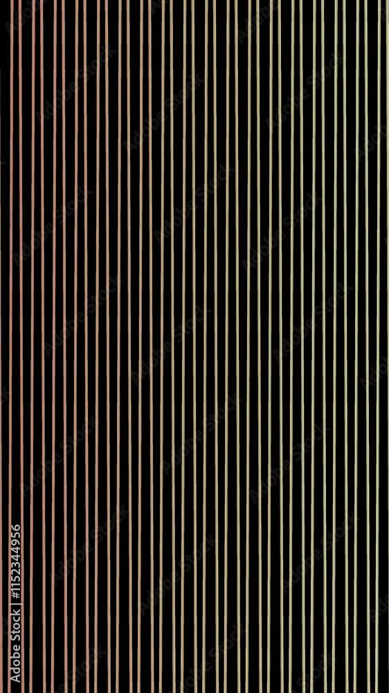 Thin, parallel vertical lines in constant motion on a dark background. Geometric design with linear textures on black, elegant design. Thin, parallel vertical lines in constant motion on a dark background. Geometric design with linear textures on black, elegant design.