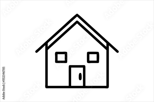 Simple monochrome house icon set