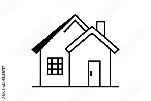 Simple monochrome house icon set