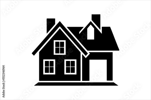 Simple monochrome house icon set