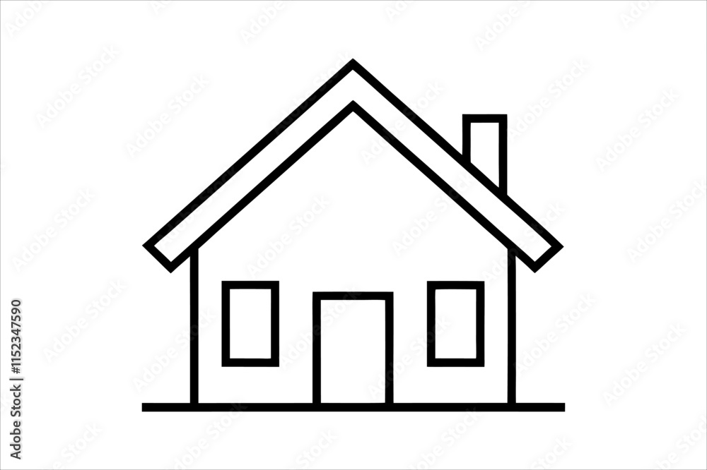 Simple monochrome house icon set Simple monochrome house icon set