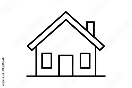 Simple monochrome house icon set