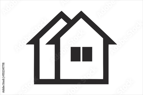 Simple monochrome house icon set