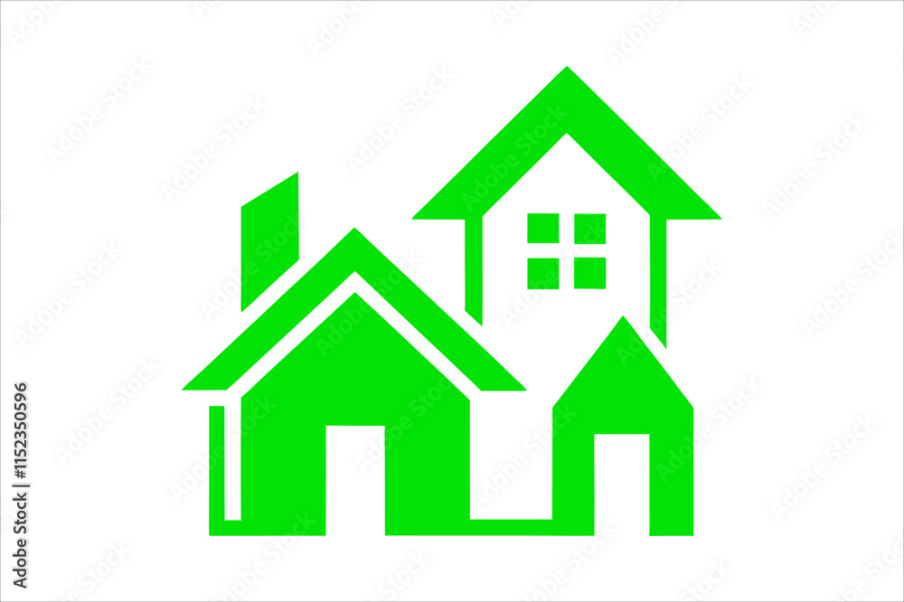 Simple monochrome house icon set