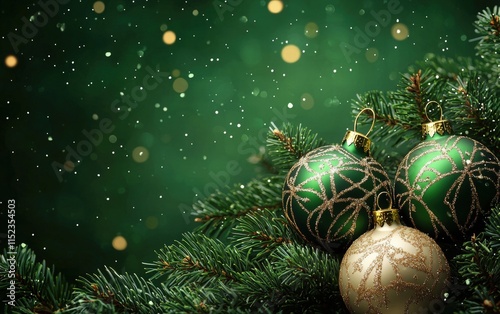 Christmas new year green background